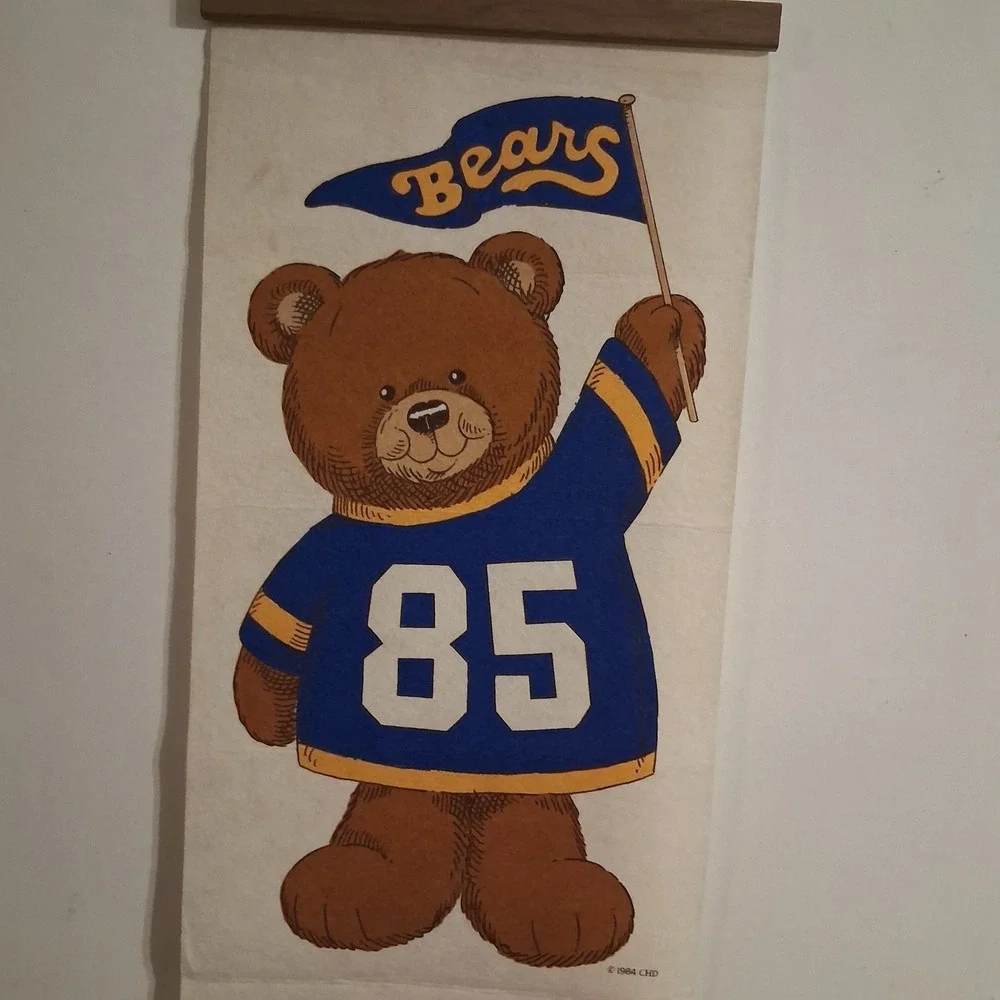Vintage 1985‎ Teddy Bear Felt Wall Calendar Kitsch Cute!